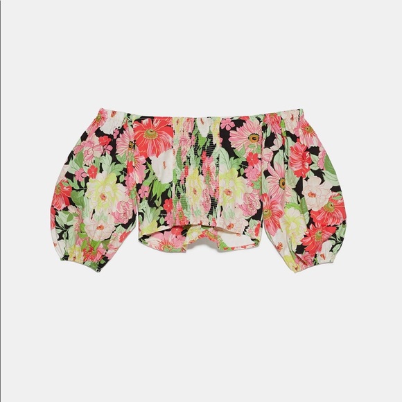 NEW!! HP 🥳🥳🥳Zara Floral Off the Shoulder Top - Picture 2 of 13